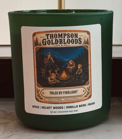 Tales by Firelight candle - green vessel